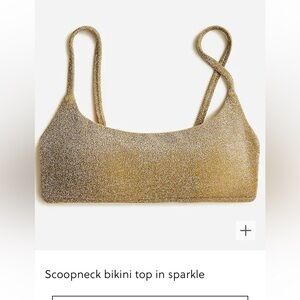 J. Crew Women's Sparkling Gold Bikini Top